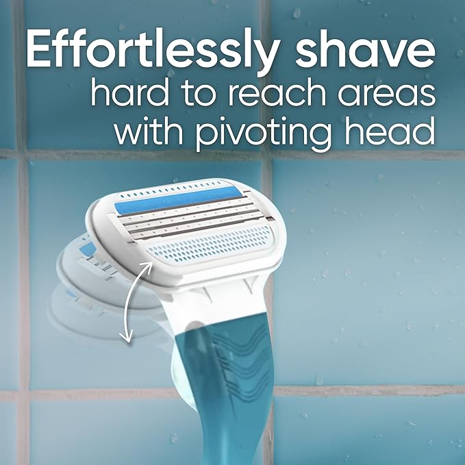 Gillette Venus Smooth Women's Razor Handle + 6 Refills with Soft-Grip Gel Handle