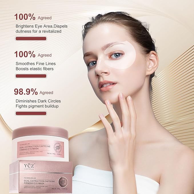 Ycz Under Eye Patches (30 Pairs) – Caffeine Eye Masks for Puffy Eyes, Dark Circles & Fine Lines, Depuffing, Hydrating & Wrinkle-Smoothing, 360° Full Eye Area Care, Birthday Gifts for Women