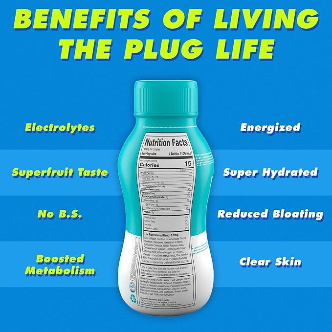 The Plug Liver Cleanse Detox & Repair Drink Electrolytes Organic Herbal Liquid Detoxify Body Plants Supplement Support Weight Loss Natural Health Hydrate Sports Energy Immunity Shots Minerals Vitamins