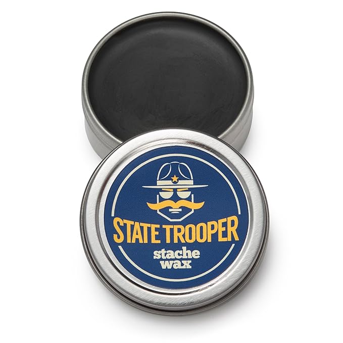 State Trooper Mustache Wax - Light Black - Citrus - One Ounce Tin