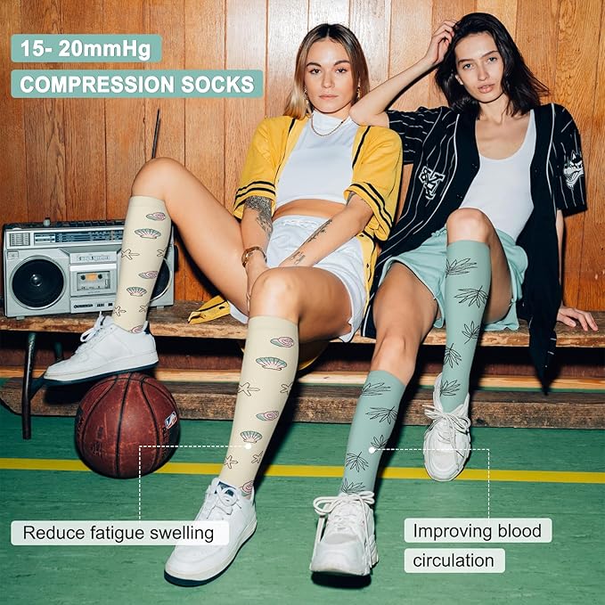 Iseasoo 4 Pairs Compression Socks for Women Circulation-Best Support for Nurses,Running,Athletic,Travel