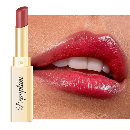 Depuplum Red Lipstick for Women Hydrate Glossy Lipstick Moisture Lip Gloss Sheer-Medium Coverage Shine Tinted Lip Balm for Dry Lips (DM98 Cherry Plum)