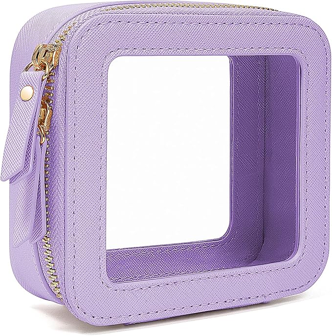 Travel Clear Makeup Bag Set, TSA Approved Cosmetic Bag Case with Zipper Portable Makeup Pouch Toiletry Bag Traveling Cosmetic Organizer Storage Bag Car Organizer Car Essentials