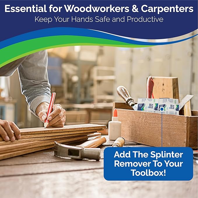 Painless Splinter Removal Kit (30-Pack) | Pull Out Splinters Fast & Easy | Compact First Aid for Home, Travel & Camping | Great for Hiking, Woodworking & Outdoors | No Tweezers Needed