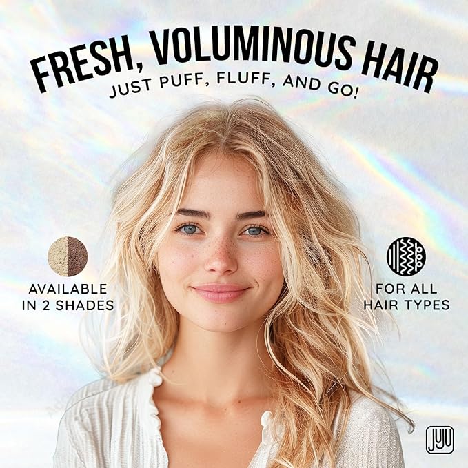 Juju Styling Texture Powder & Travel Size Dry Shampoo for Women & Men Pump 2 Oz (Light) - Non Aerosol Dry Shampoo for Women, Hair Texturizer for Volume, Fragrance Free Hair Care for All Types of Hairs