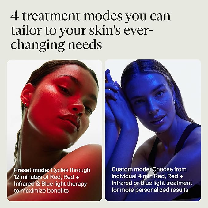 TheraFace Therabody Mask Glo - Cordless LED Skincare Face Mask with Red/Blue/Infrared Light & Relaxing Scalp Massage for Glowing, Healthier-Looking Skin - FDA Cleared