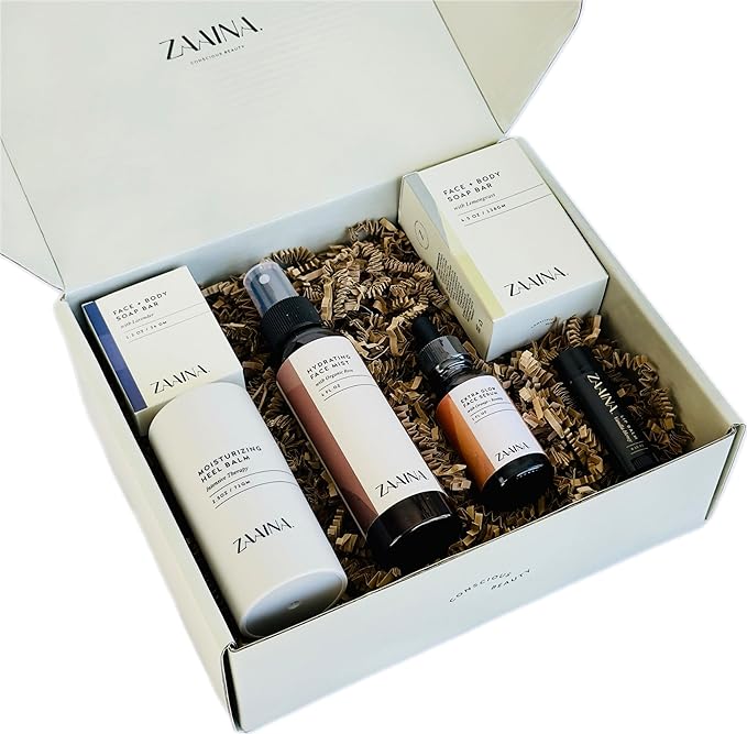 ZAAINA Spa Gift Set for Her - Luxury Self Care Spa Kit for Women, Valentine Spa Gift Basket, Pampering At Home Bath and Body Relaxation Spa Package, Gifts for Mom Wife Friend, Birthday Gifts for Women