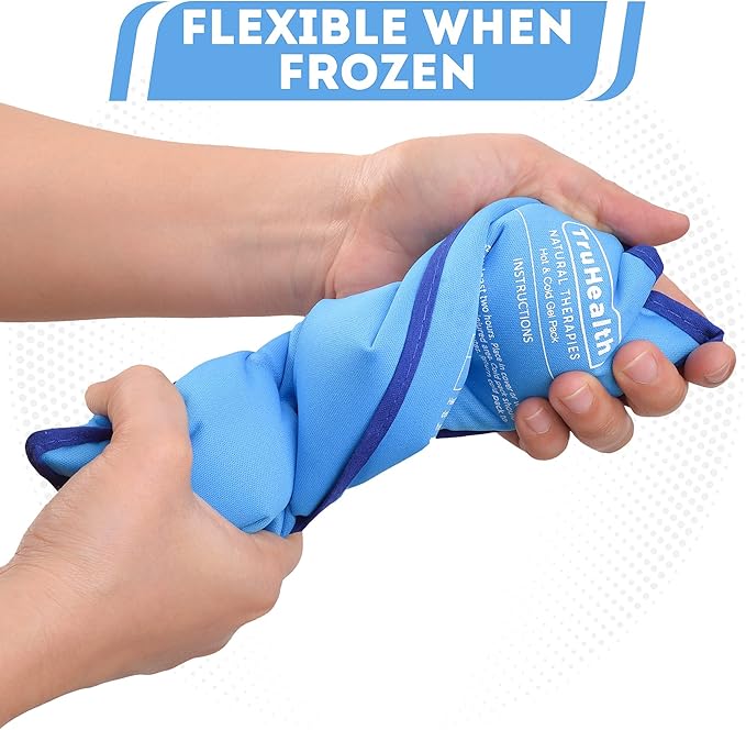 Gel Ice Pack - Hot & Cold Therapy for Pain Relief, Reusable Ice Packs for Injuries & Surgery Recovery, Cold Compress for Back Pain Relief - Small, Blue, 2 Count