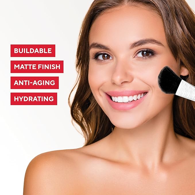 MIRABELLA - Invincible for All Pure Press Foundation, HD-Finish Pressed Powder, Buildable Mineral Pressed Powder Compact with Jojoba & Triglyceride, Age-Defying Makeup for All Skin Types, Light L7