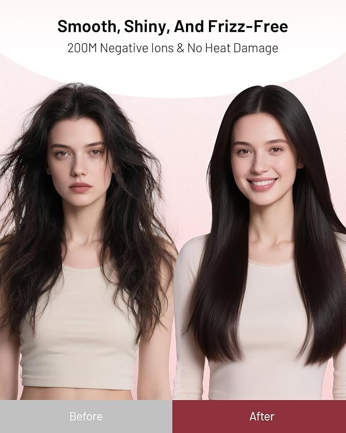 Dual Voltage Ionic Hair Dryer with Diffuser - 1875W High-Speed Blow Dryer for Women, Fast Drying, No Heat Damage, Low Noise, Lightweight, European Travel 110V-120V/220V-240V, Gifts for Women