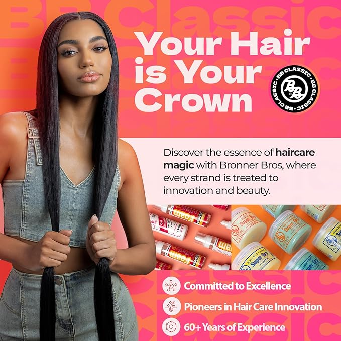 Bronner Bros BB Oil Moisturizer Hair Lotion for Damaged Hair, Scalp Stimulator with Castor Oil, Aloe Vera, Vitamin B5 & Coconut – Alcohol-Free Formula, Natural & Relaxed – 12oz