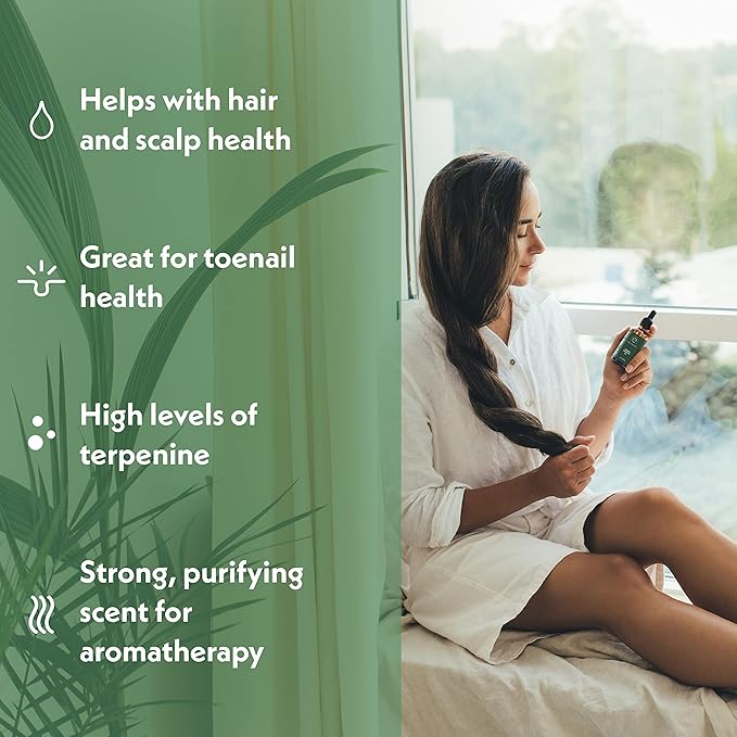 Eve Hansen Organic Tea Tree Oil (4oz) | Melaleuca Alternifolia | Pure Tea Tree Essential Oil for Skin, Scalp, Nails and Aromatherapy