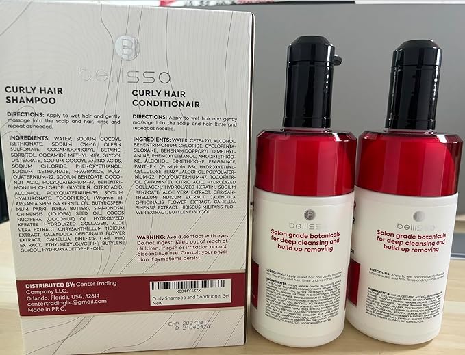 Curly Hair Shampoo and Conditioner Set - For Defining Wavy, Permed, Frizzy, Fine and Black Curls - Moisturizing, Sulfate Free Formula for Women and Men - Products are Safe for Color Treated Locks