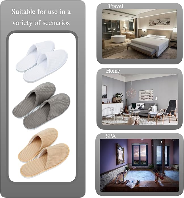 6-10 Pairs Spa Slippers, Non Slip Disposable Slippers For Guest, Washable Reusable, Which Can Be Used As Women Men, House, Indoor, Bathroom, Bedroom, Hotel, Bride Slippers