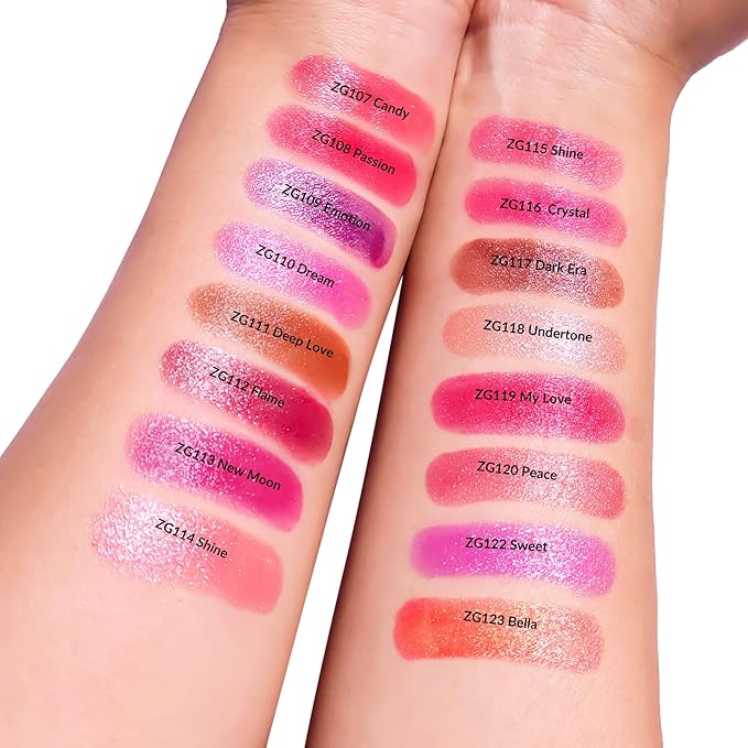 Depuplum Red Lipstick Moisturizing for Women Shimmer Tinted Lip Balm Hydrate Nourish Rasberry Lip Gloss Cruelty Free Lip Makeup, ZG116 Crystal