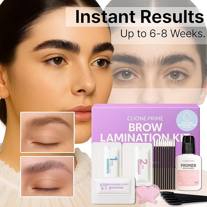 At Home Brow Lamination Kit - DIY Eyebrow Lamination Kit Professional Eye Brow Perm Kit Instant DIY Eyebrow Lift Kit for Fuller Thicker Brows Lasts For Upto 8 Weeks