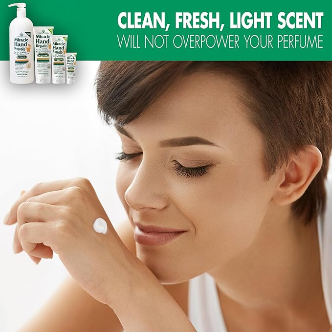 Miracle Hand Repair Cream for Dry Cracked Hands 32 oz Best Healing Hand Cream with 60% Aloe Vera - Non-Greasy Moisturizer for Working Hands - Fast Absorbing Lotion for Extremely Dry Skin