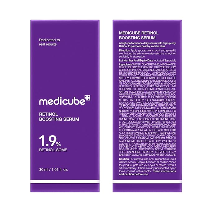 medicube Retinol Boosting Serum | Intensive Firming, Hydration & Plumping Care with Retinol, Peptides & Vitamins | Pore-Refining, Smooth Radiant Skin | Korean Skincare, 1.01 fl. oz