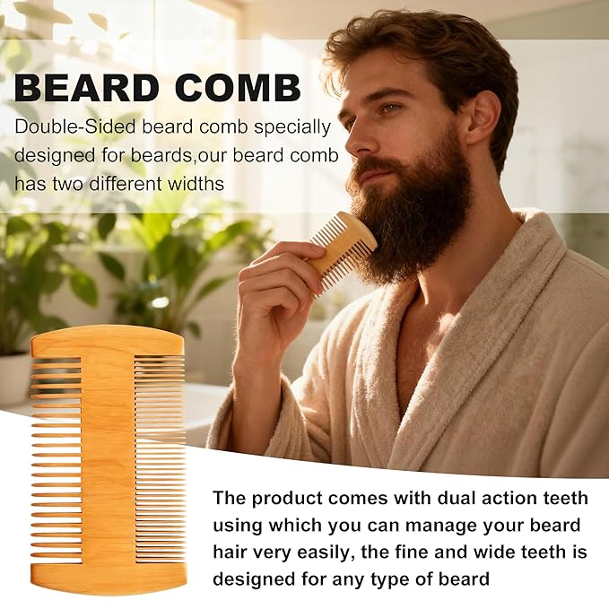 Beard Kit Beard Grooming Kit w/Beard Oil Balm Brush Comb Scissor e-Book Christmas Stocking Stuffers Gifts Ideas for Men Him Dad Boyfriend Husband Mens