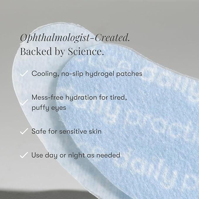 Daily Practice by Dr. B Brighten & Hydrate Under Eye Patches - Cooling Hydrogel Eye Masks for Dark Circles, Puffiness & Tired Eyes - Ophthalmologist-Created, Dermatologist-Tested (1 Pack)