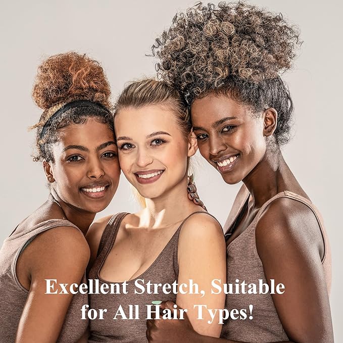 100% Mulberry Silk Scrunchies for Work, 4 Pack Soft Black Silk Hair Ties for Sport Yoga No Damage Scrunchies