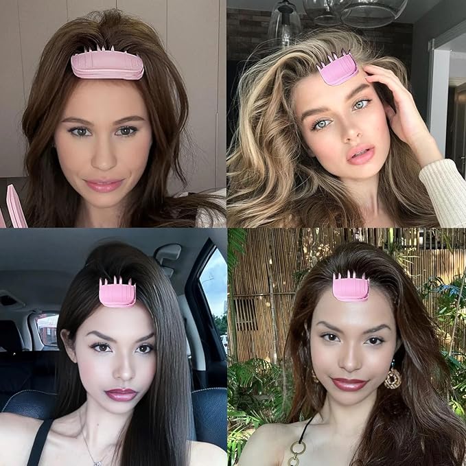 3Pcs Hair Volume Clips, Root Booster Clips,Volumizing Hair Clips for Fluffy Bangs, Wind Shaping Styling Combs,Quick Hair Styling Tools Gift for Women and Men (Pink)