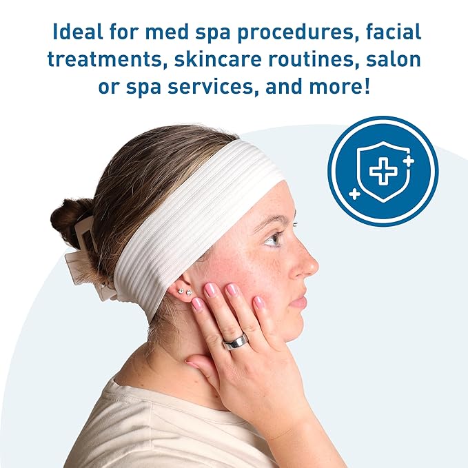 BodyMed Disposable Medical & Spa Headbands - 48 Count, Easy Closure for One-Time Use in Clinical & Spa Setting