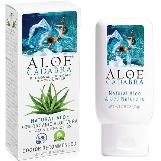 Aloe Cadabra Natural Water Based Vaginal Moisturizer, Organic Aloe Non-Staining, pH Balanced (Unscented 2.5 Ounces, 1 Pack)