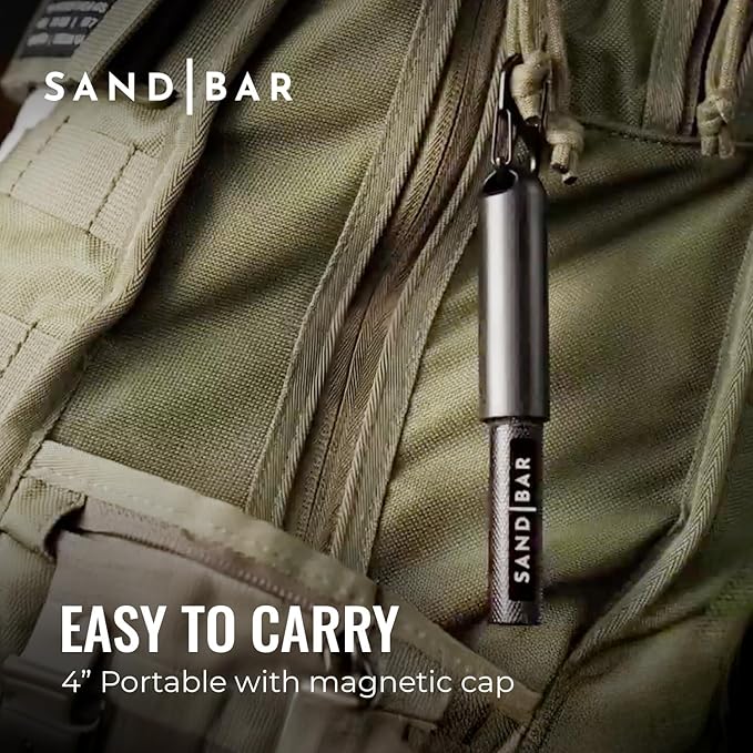 SandBar Callus Removal, Hand Callus Remover Salve Balm Stick for Working Hands, Lightweight Dead Skin Remover Tool Grit Surface, Knurled Handle, Magnetic Cap Hand File 4" - Golden