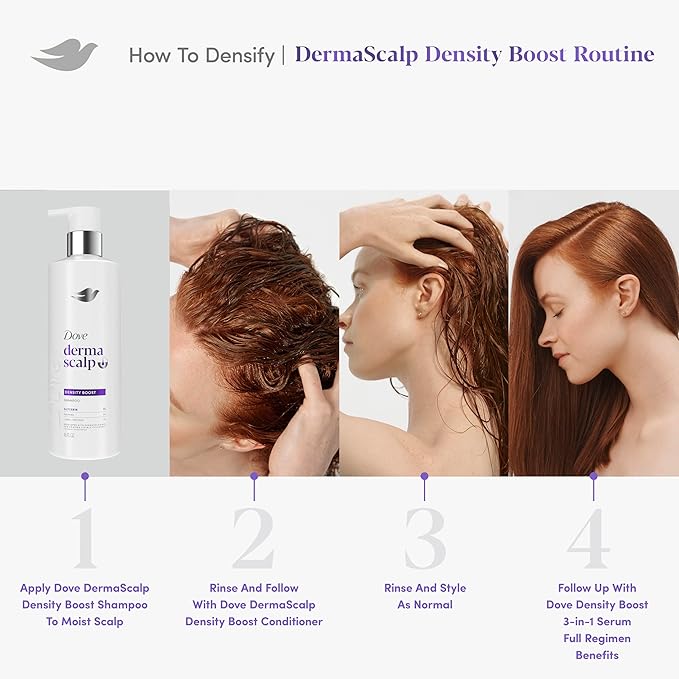 Dove Derma Scalp Density Boost Shampoo 1 ct With Glycerin, Sulfates And Zinc + Peptides For Hair Loss And Breakage 16 oz