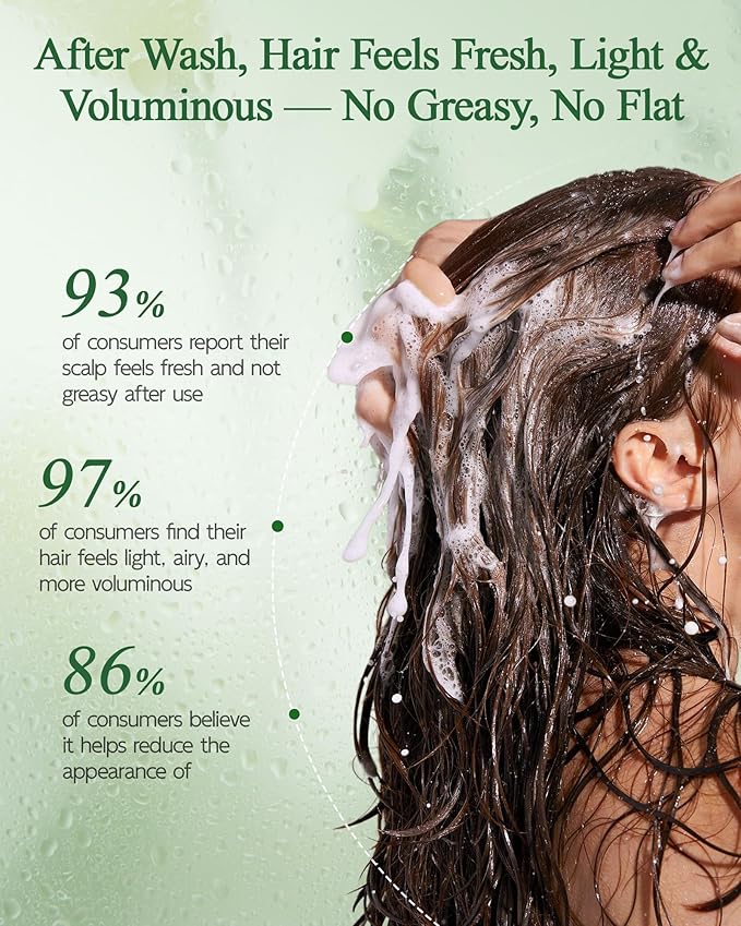 Mugwort Anti-Dandruff Shampoo – Oil-Control Refreshing formula, Soothes Itchy Scalp, Balance Scalp Barrier, Lightweight & Volumizing Hair, Silicone-Free, 10.1 fl oz