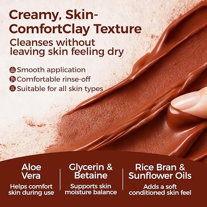 Australian Red Clay Face Mask, Mineral-Rich Detox Mud Mask with Kakadu Plum & Desert and Rainforest Lime Extracts, Gentle Exfoliation, For All Skin Types, 3.52 oz / 100 mL (1 pack)