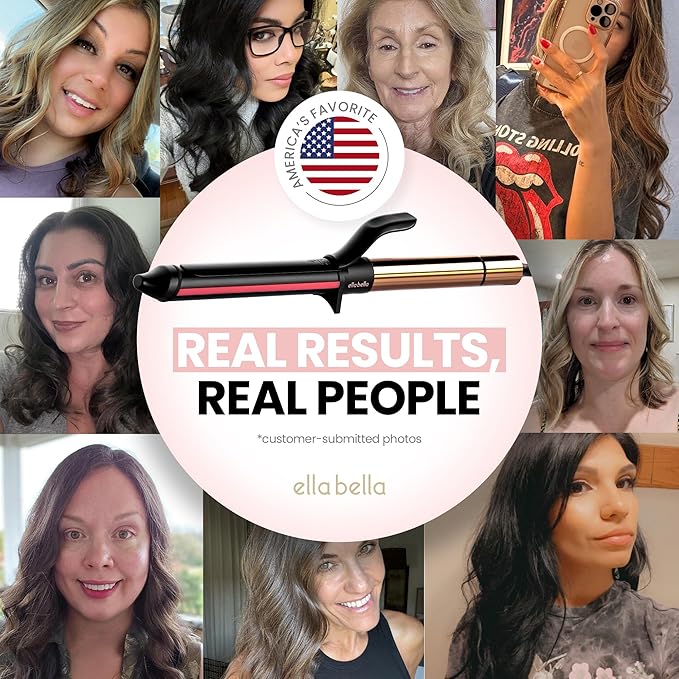 ELLA BELLA® Curling Iron 1.25" with Infrared Technology • Professional Hair Curler • Ceramic Curling Irons • Transform Your Look in Seconds • Suitable for All Hair Types • Say Goodbye to Heat Damage