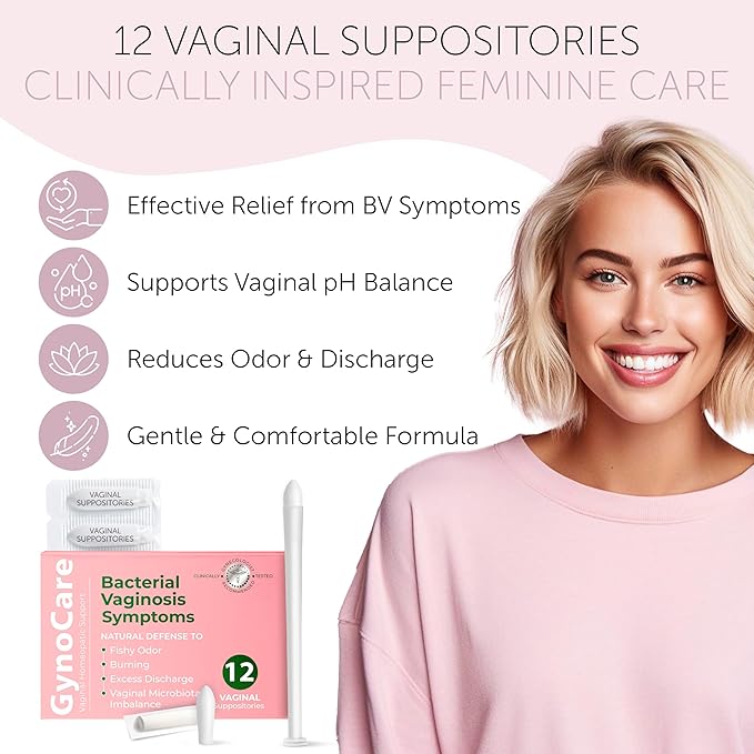 Bacterial Vaginosis Treatment | BV Treatment For Women | Boric Acid Suppositories For Women | Natural Homeopathic for Odor, Itching, Discharge, BV Imbalance | 12 Vaginal Suppositories
