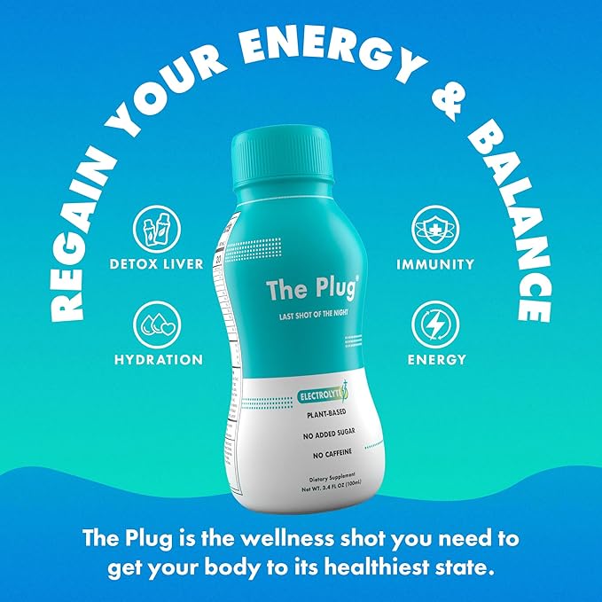 The Plug Liver Cleanse Detox & Repair Drink Electrolytes Organic Herbal Liquid Detoxify Body Plants Supplement Support Weight Loss Natural Health Hydrate Sports Energy Immunity Shots Minerals Vitamins