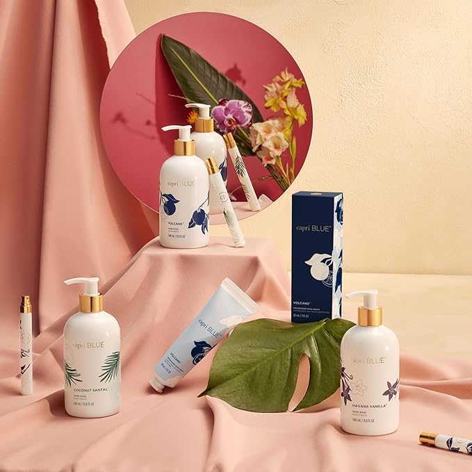 Capri Blue Moisturizing Hand Cream Travel Size – Flora Edit Collection – Nourishing Hand Cream for Dry Cracked Hands with Jojoba Oil & Shea Butter – Purse Essentials – Skin Care (Coconut Santal, 3 oz)