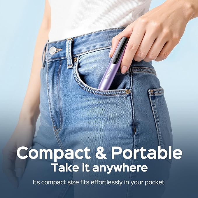 COSLUS Electric Cordless Nail Drill: Professional Nail File with LED Screen & 25 Speeds for Acrylic Gel Dip Powder Removal, Beginner-Friendly for Home DIY & Salon, Portable for Travel, C51, Purple