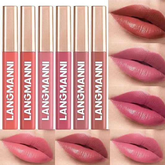 Jolilab 6 Colors Cream Texture Lip Gloss Set - Highly Pigmented,Hydrating, Moisturizing Makeup for Women（SetA 6Color）