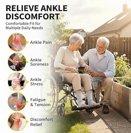 CAMBIVO 1 Pair Ankle Compression Sleeve for Men & Women – Soft, Breathable Support for Plantar Fasciitis, Achilles Tendonitis, Swelling & Sports Recovery – Easy to Wear, All-Day Comfort Fit