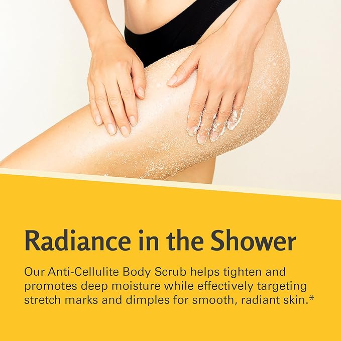 Anti-Cellulite Body Scrub for Skin Tightening, Firming, Moisturizing & Smoothing, Exfoliating Formula for Legs, Glutes, Hands & Feet with Stem Cells, Collagen, Coconut & Jojoba Oil, 16oz - M3 Naturals