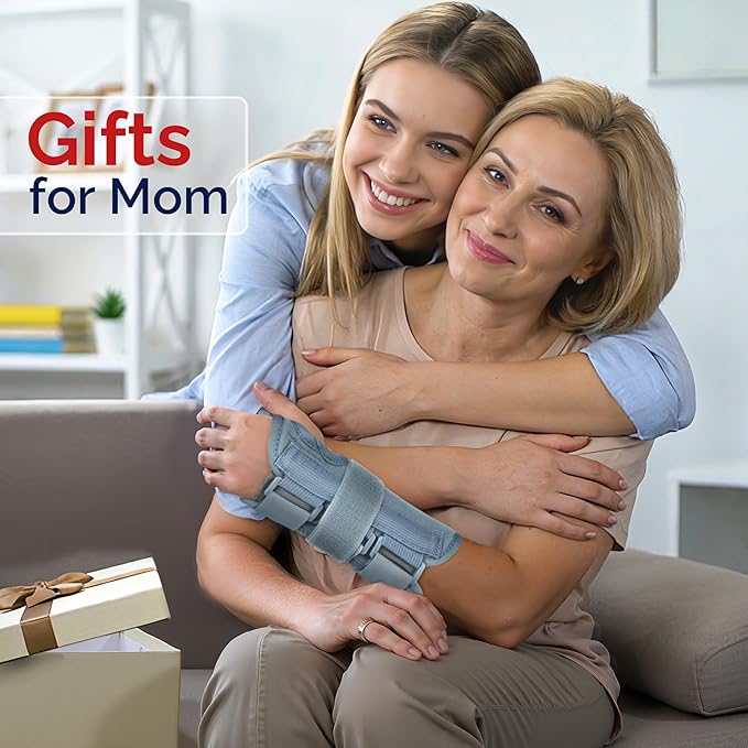 FEATOL Wrist Brace Carpal Tunnel for Women Men, Adjustable Night Sleep Support Brace with Splints Right Hand, Medium/Large