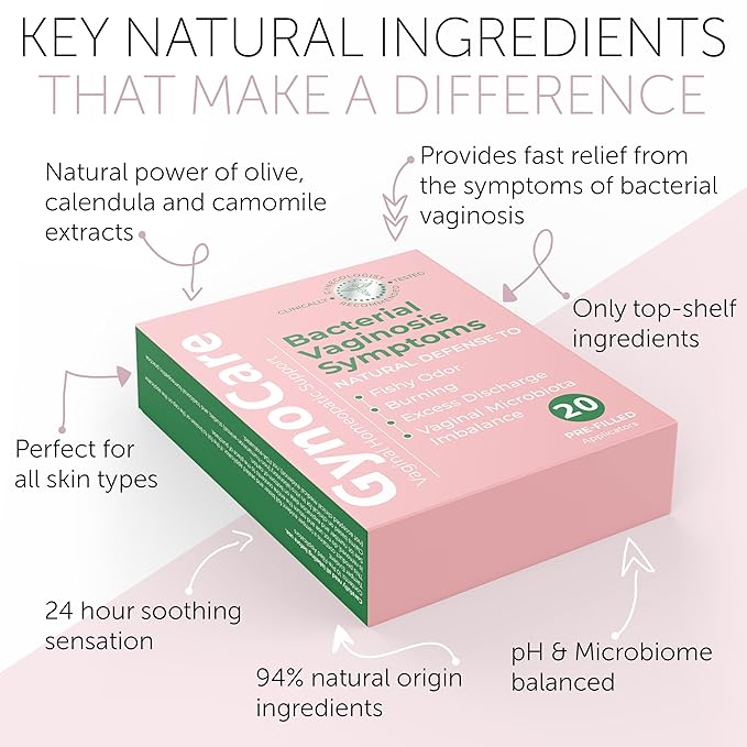 Bacterial Vaginosis Treatment | BV Treatment For Women | Natural Homeopathic Pre-Filled Vaginal Applicators for Odor, Itching, BV, and Vaginal Microbiota Imbalance (20 Pre Filled Applicators)