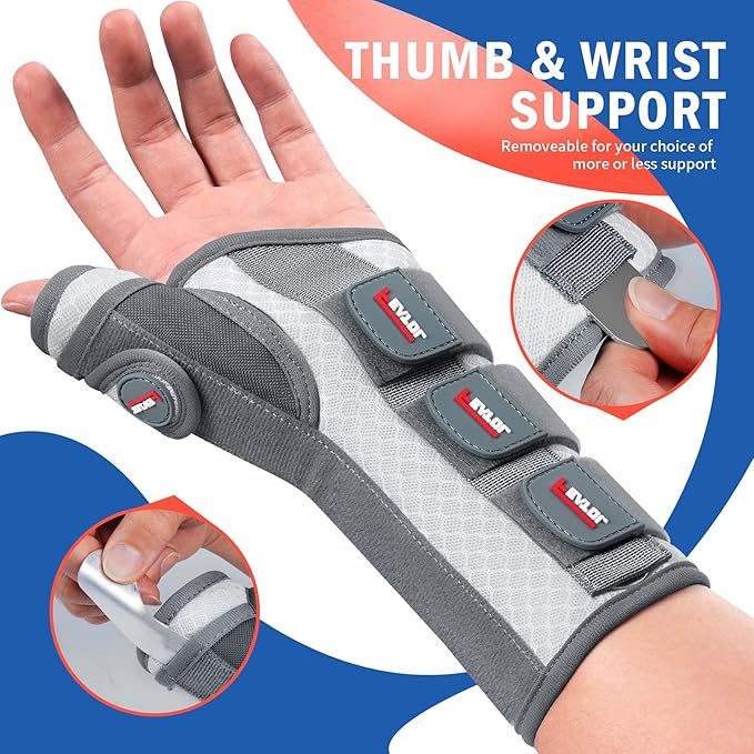 FEATOL Carpal Tunnel Wrist Brace Night Support, Thumb Spica Splint Left Hand for De Quervains Tenosynovitis, Tendonitis, Wrist Brace With Thumb Support-Large/XLarge-Women & Men, Pink