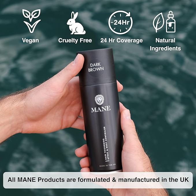 Mane Hair Thickening Spray & Root Touch Up, Instantly Thicker Hair for Men & Women, Fill in Hairlines and Hide Thinning and Fine Patches - Blond, 12 Colors (6.76 oz / 200 ml)