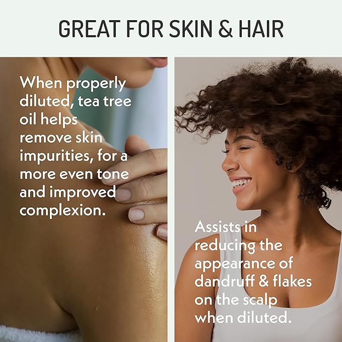 Eve Hansen Organic Tea Tree Oil (4oz) | Melaleuca Alternifolia | Pure Tea Tree Essential Oil for Skin, Scalp, Nails and Aromatherapy