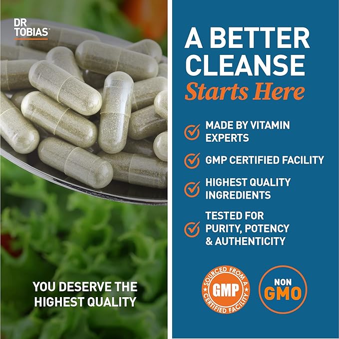 Dr. Tobias Colon Cleanse - Constipation Relief & Gut Health Support for Women & Men | 14 Day Colon Cleanser for a Gentle Colon Detox & Gut Flush - 2 Bottles of 28 Capsules