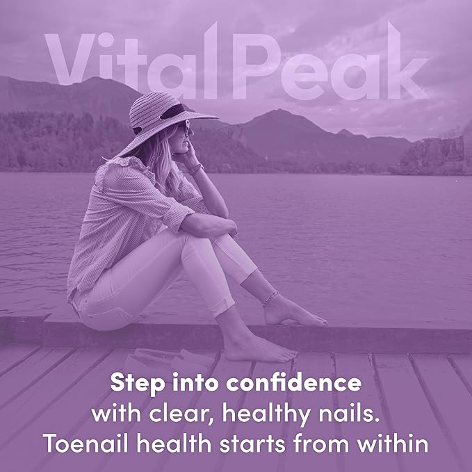 Vital Peak® Toenail Peak - Healthy Nail Support Supplement - Promotes Gut Health & Immune Function - with Olive Leaf Extract, Sweet Wormwood, Oregano, Garlic & More - Gluten-Free - 60 Capsules