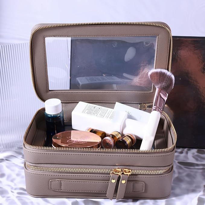 SANHECUN Clear Travel Toiletry bag Toiletry Case Carry on Travel Accessories Bag Makeup Bag(Grey, SHC-TL-2)