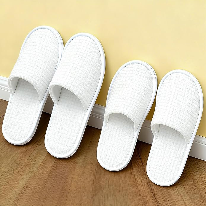 12-20 Pairs Disposable Slippers for Guest, Non Slip Disposable Slippers for Women and Men, Breathable House Slippers Indoor Outdoor for Hotel Essentials Shoeless Home Spa Travel