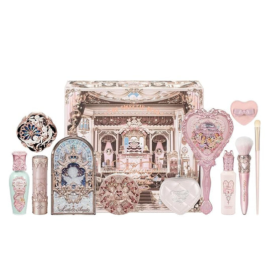 Flower Knows Cherub Bloom 11-Piece Makeup Gift Box Set,Includes Makeup Palette,Lipstick,Blush,Highlighter,Lip Gloss,Hand Mirror,Bag Charm,Brush,Box,Perfect Anniversary Valentine Birthday Make Up Gift